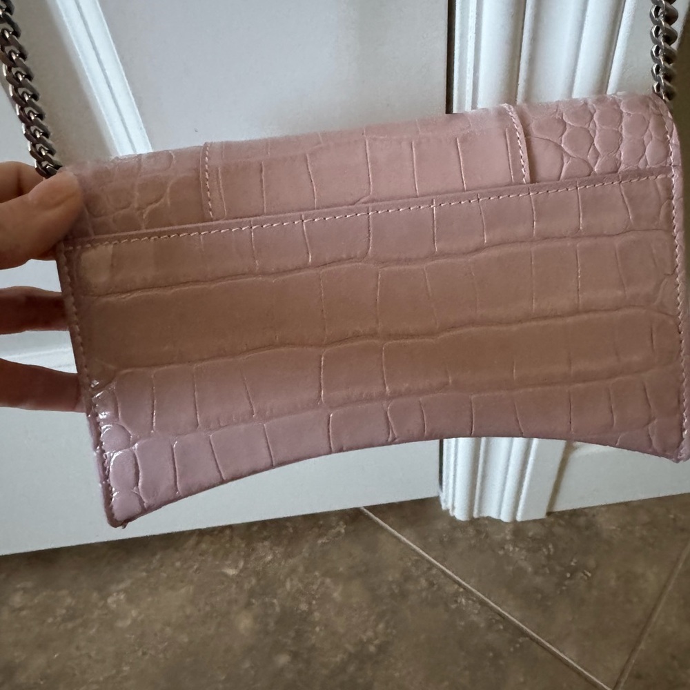 Balenciaga Pink Croc-Embossed Women's Bag - Picture 8 of 12